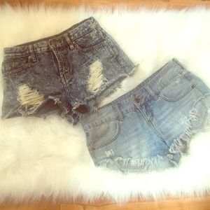 2 pairs of jean shorts